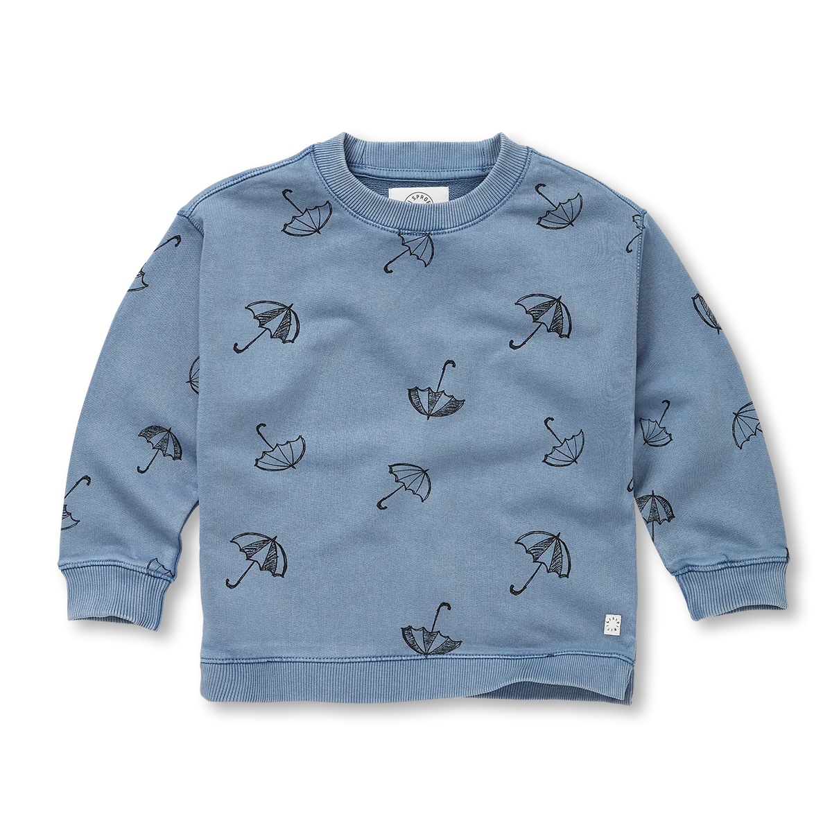 1386-SWEATSHIRT PARAPLUIE PRINT-Shadow Blue