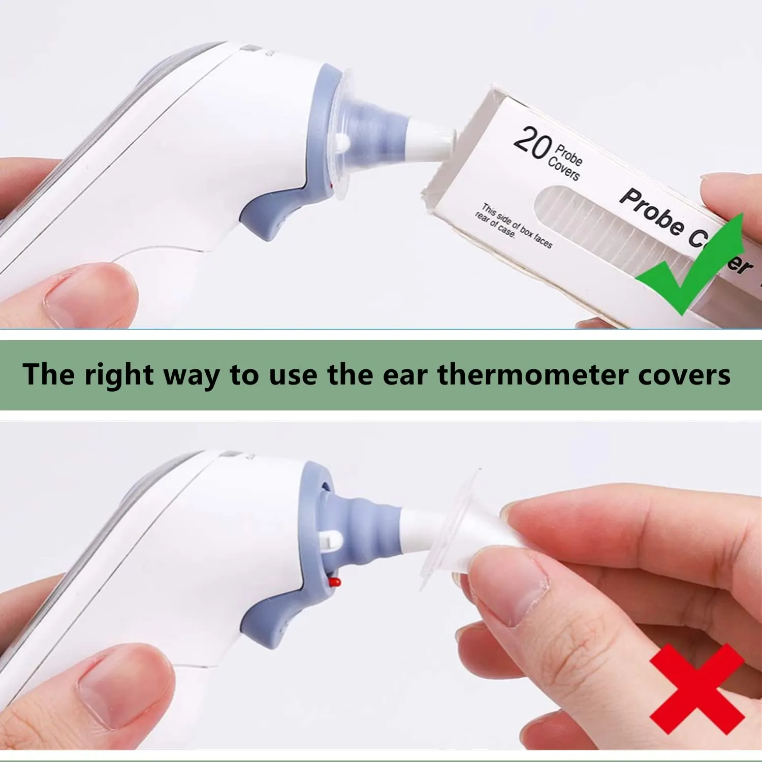 200 Counts Ear Thermometer Probe Covers for All Braun Thermometer Models Thermometers, BPA Free Lens Filters Refill Caps Disposable Covers for Digital Ear Thermometers