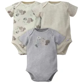 3-Pack Baby Boys Squirrel Organic Onesies® Bodysuits