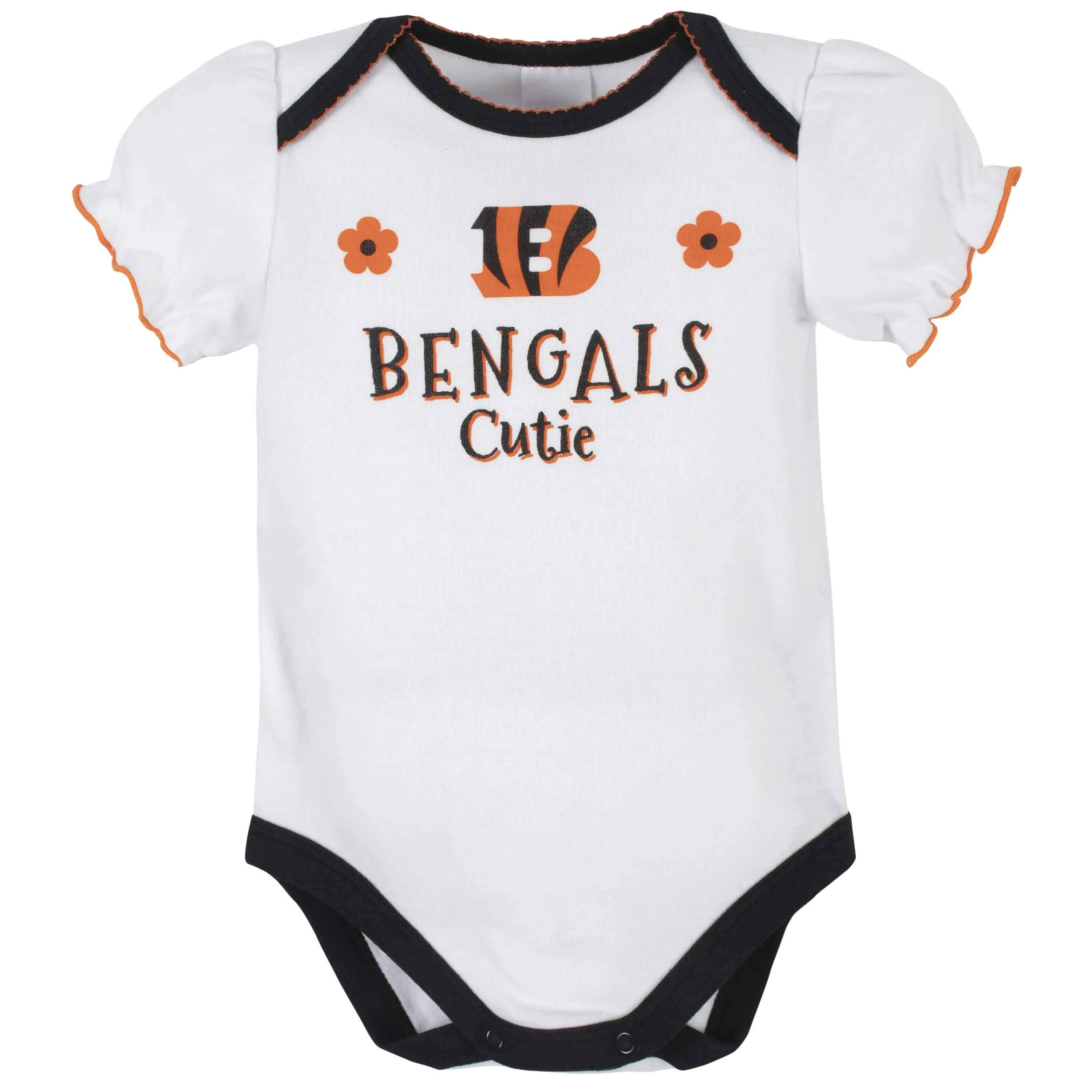 3-Pack Baby Girls Cincinnati Bengals Short Sleeve Bodysuits