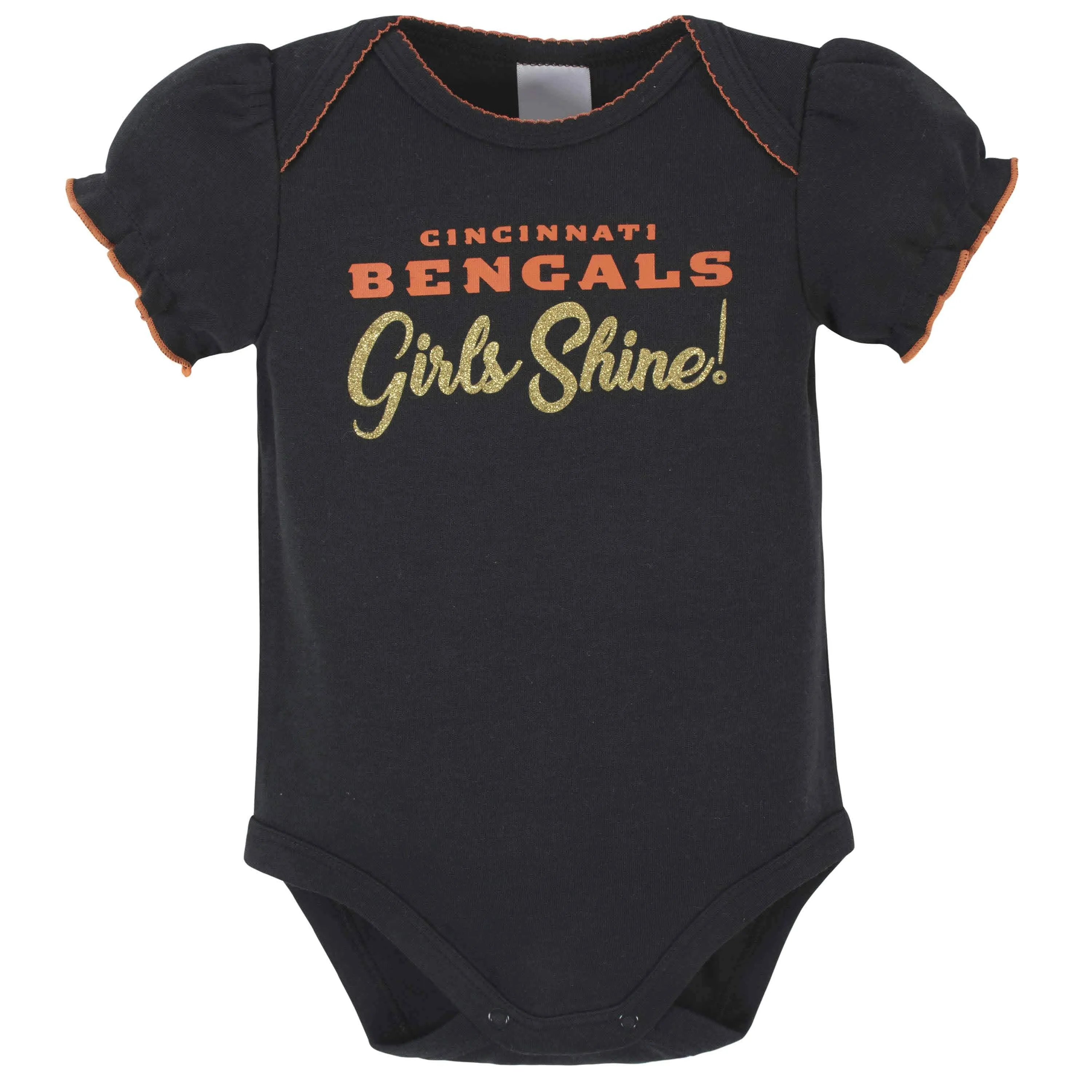 3-Pack Baby Girls Cincinnati Bengals Short Sleeve Bodysuits