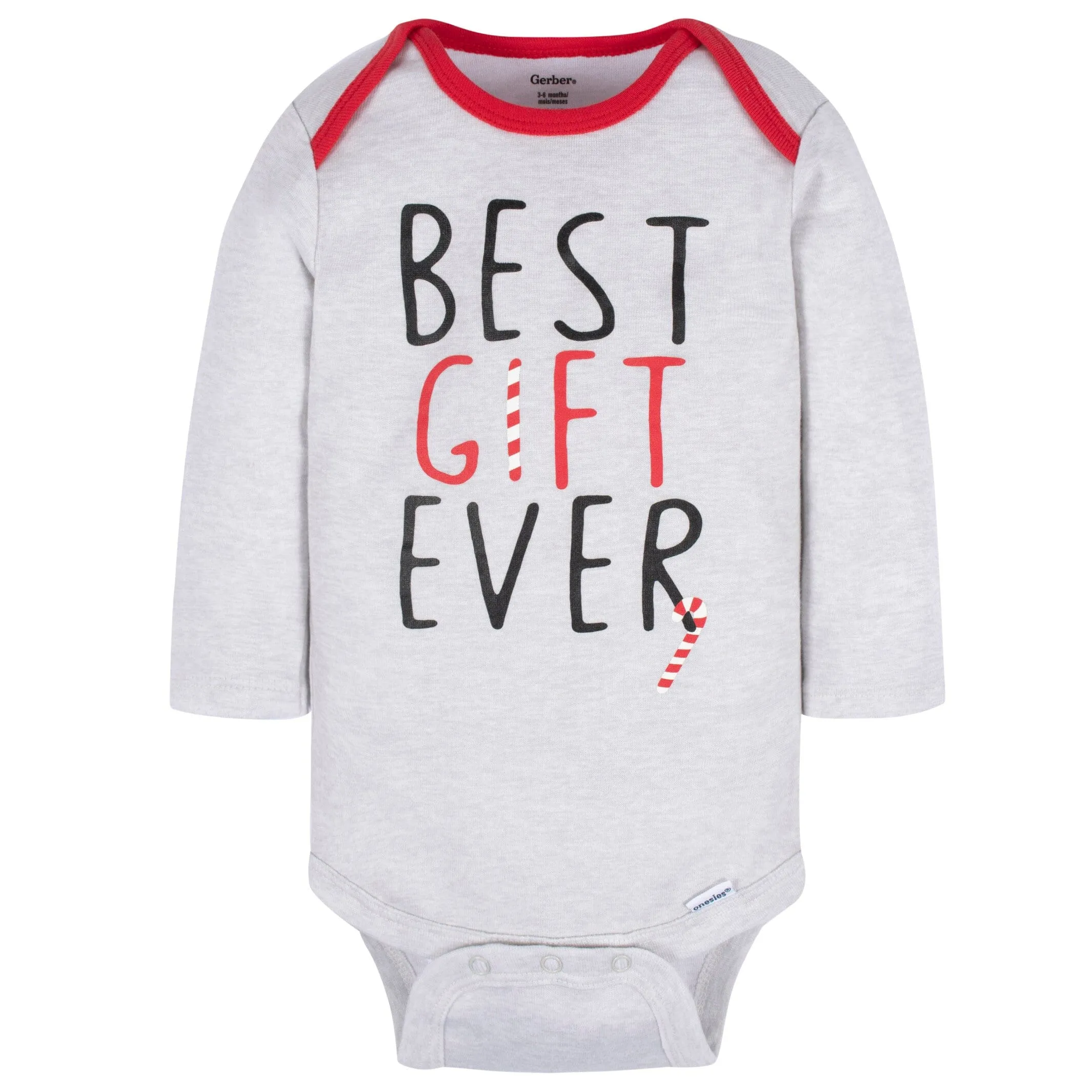 3-Pack Baby Neutral Best Gift Ever Long Sleeve Onesies® Bodysuits