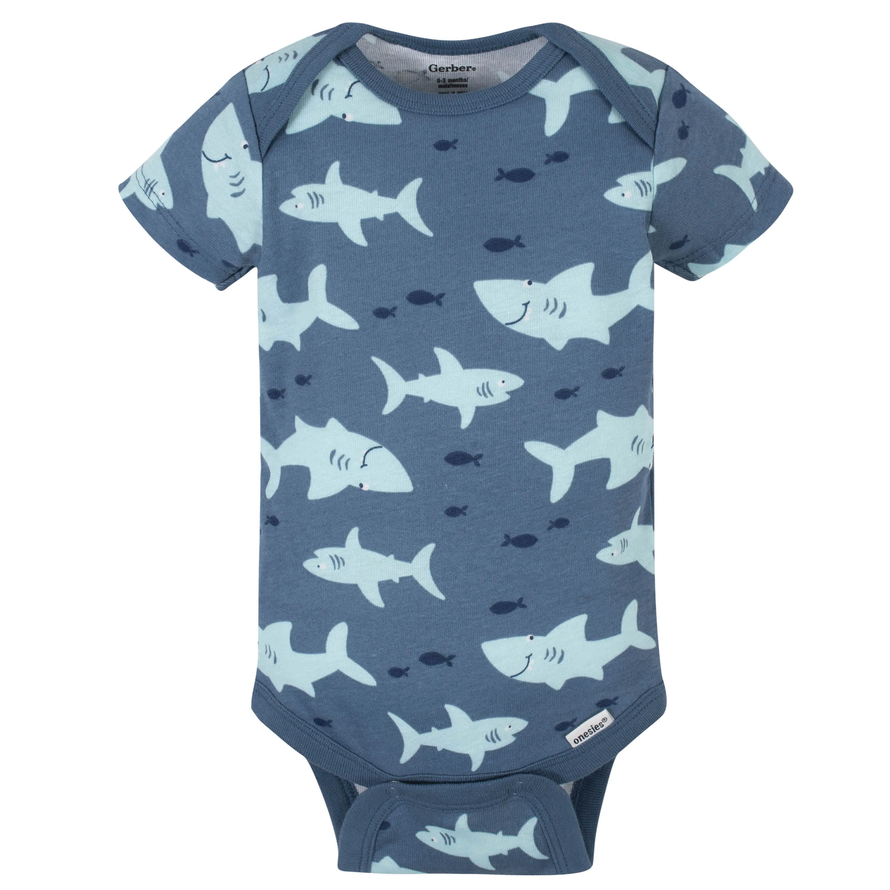 4-Pack Baby Boys Sharks Short Sleeve Onesies® Bodysuits