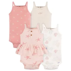 4-Pack Baby Girls Starfish Sleeveless Onesies® Bodysuits