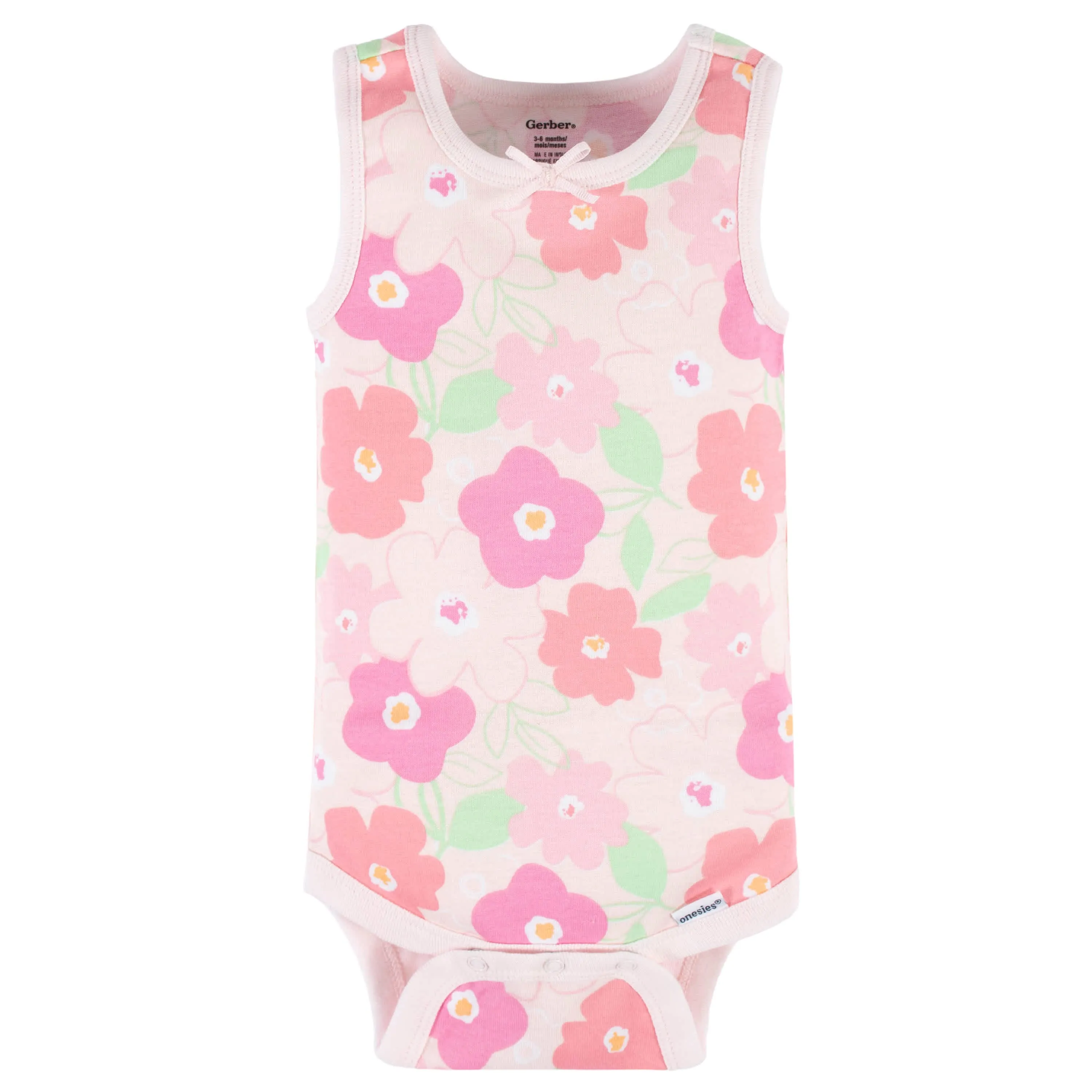 4-Pack Baby Girls Summer Blossom Tank Onesies® Bodysuits