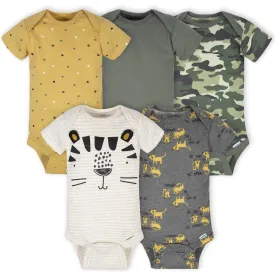 5-Pack Baby Boys Tiger Short Sleeve Onesies® Bodysuits