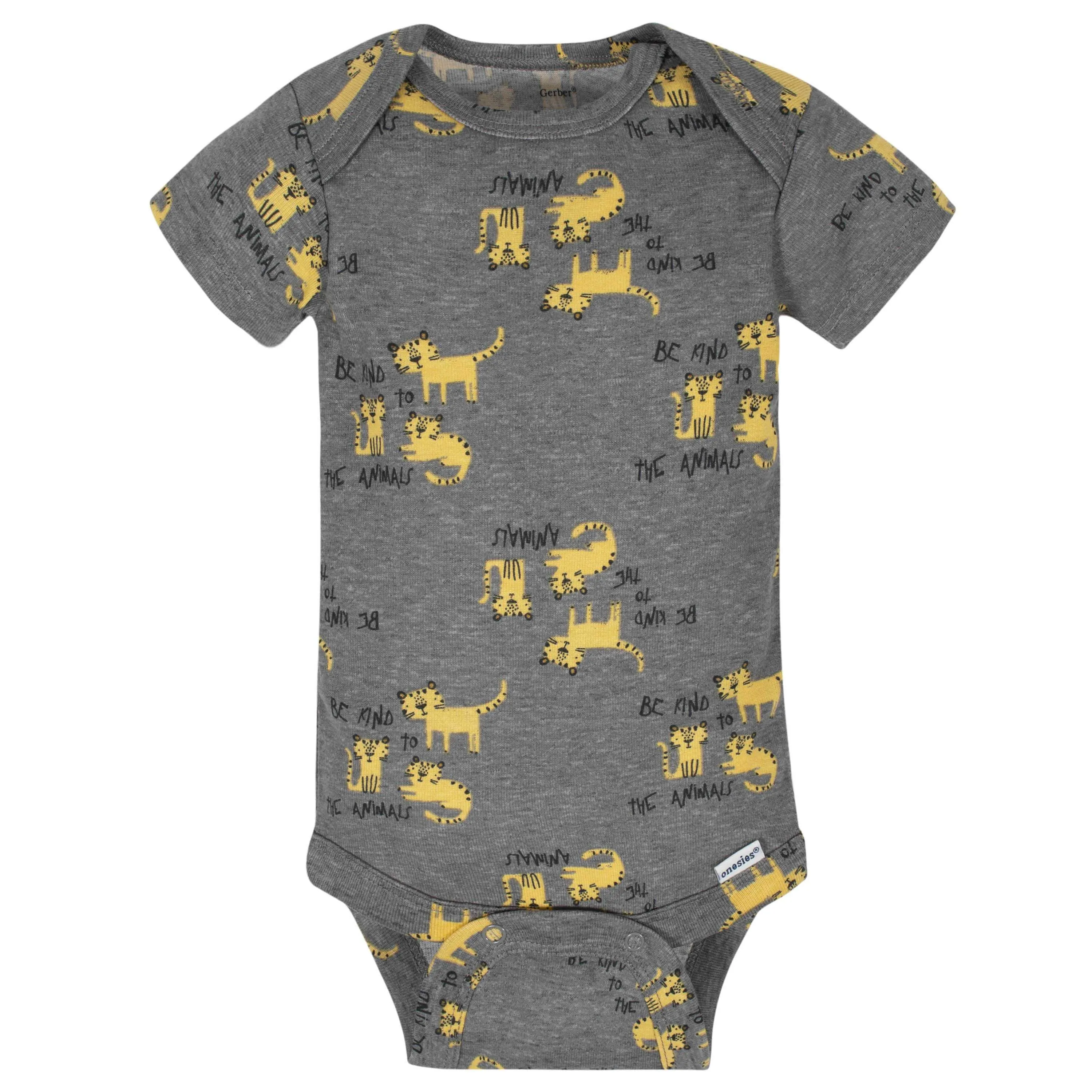 5-Pack Baby Boys Tiger Short Sleeve Onesies® Bodysuits