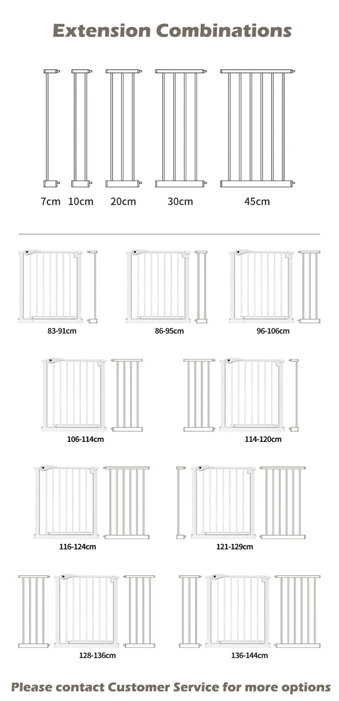 Adjustable Baby Pet Child Kid Safety Security Gate Stair Barrier Door Extension Bs