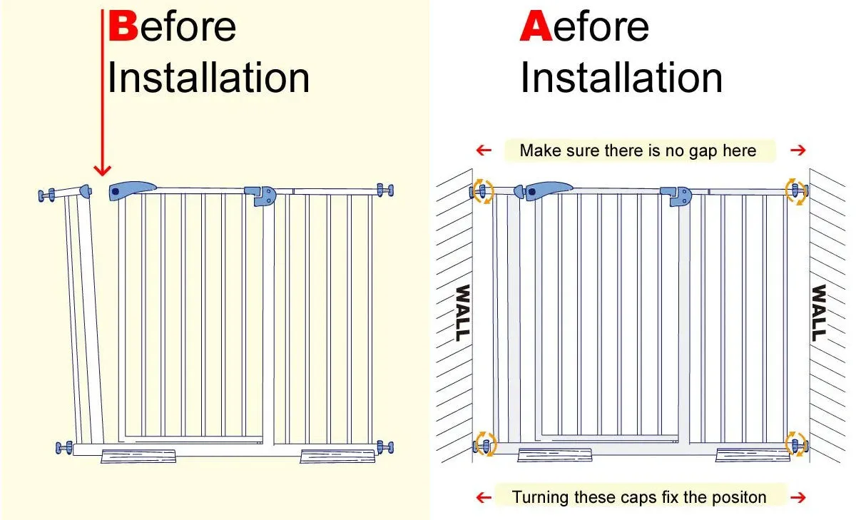 Adjustable Baby Pet Child Kid Safety Security Gate Stair Barrier Door Extension Bs