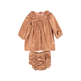 BABY BELLE DRESS/BLOOMER SET-VELVET Blush W/ Embroidey