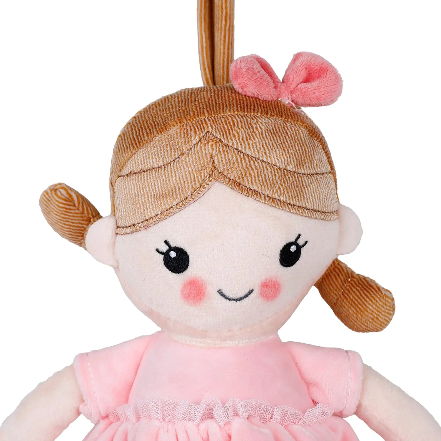 Baby Moo Chubby Doll Hanging Musical Pulling Toy Doll - Pink