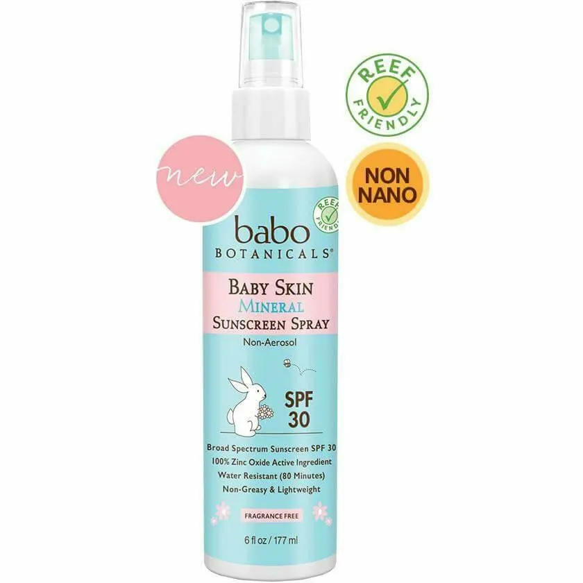 Baby Skin Min Sunscreen SPF30 spray 6 fl oz By Babo Botanicals