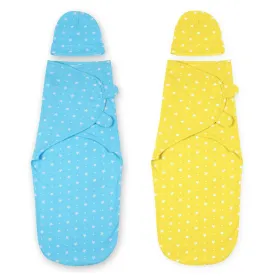 Baby Swaddle Combo- Blue & Yellow Star