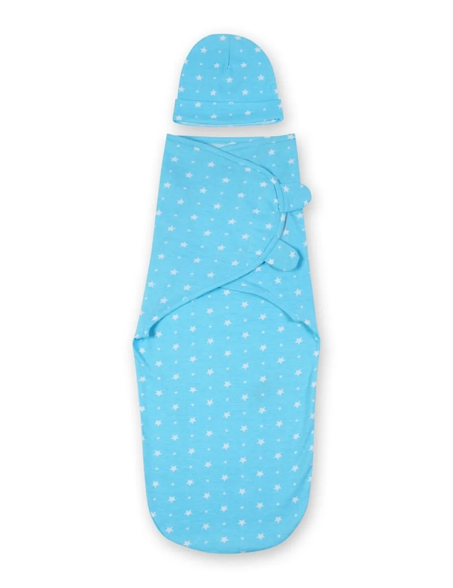 Baby Swaddle Combo- Blue & Yellow Star