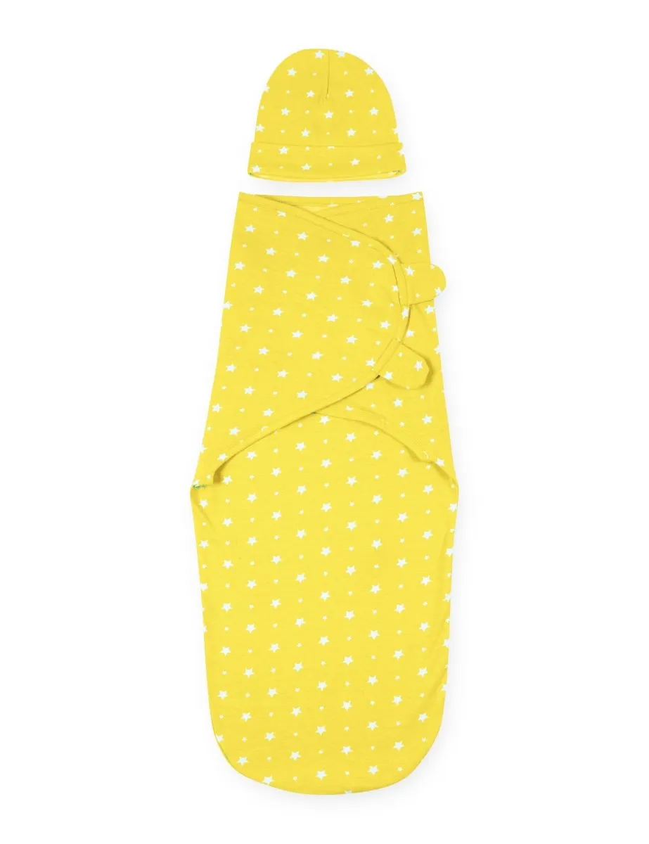 Baby Swaddle Combo- Blue & Yellow Star