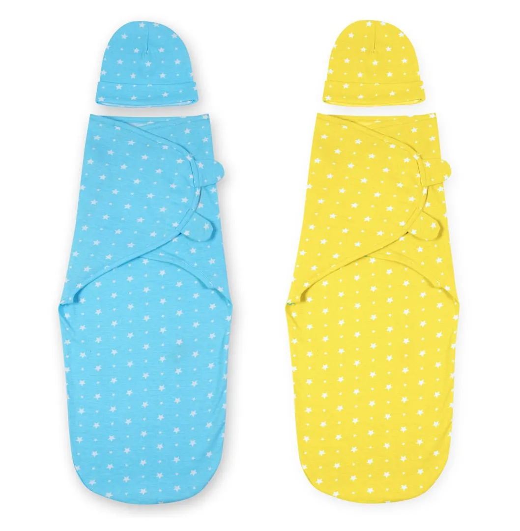 Baby Swaddle Combo- Blue & Yellow Star