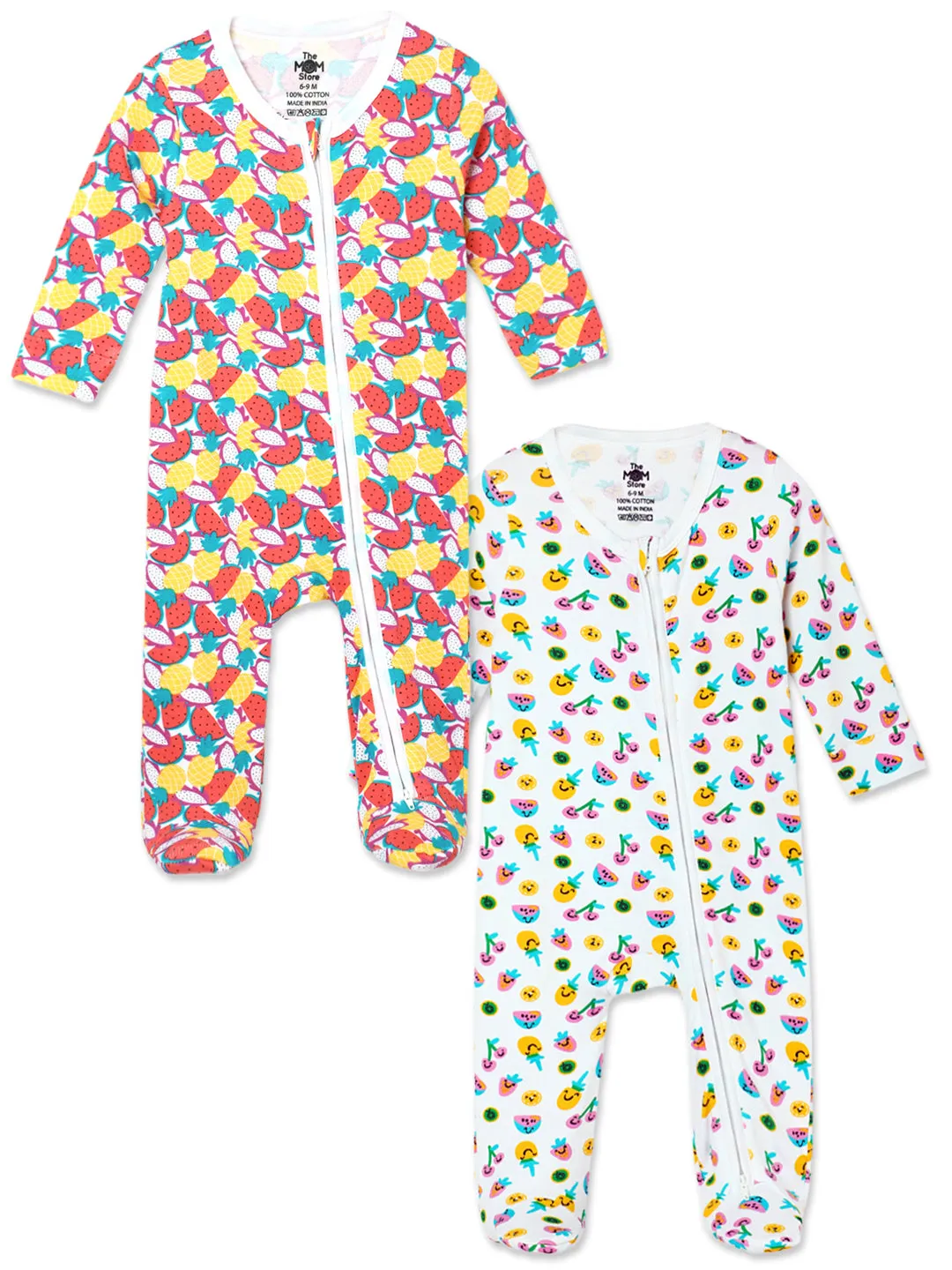 Baby Zipper Romper Combo Of 2: Fruitilicious-Berry Bites