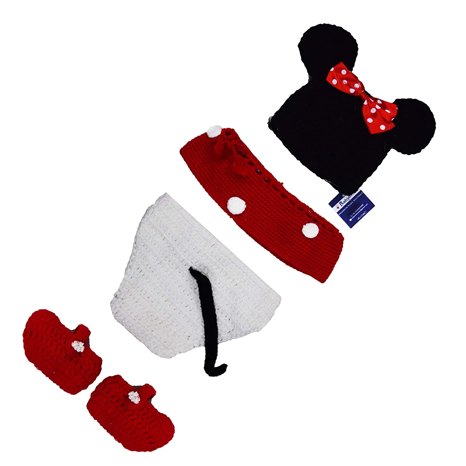 Babymoon Character Newborn Photography Crochet Outfit Costume - Red