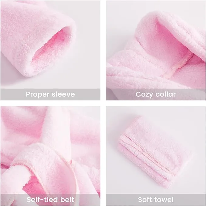 Babymoon Spa Bathrobe & Towel Set Newborn Photography Costume | Baby Gift Set | Pink