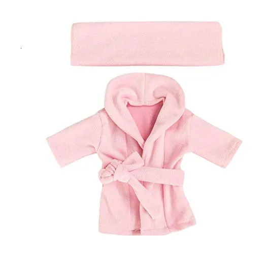 Babymoon Spa Bathrobe & Towel Set Newborn Photography Costume | Baby Gift Set | Pink