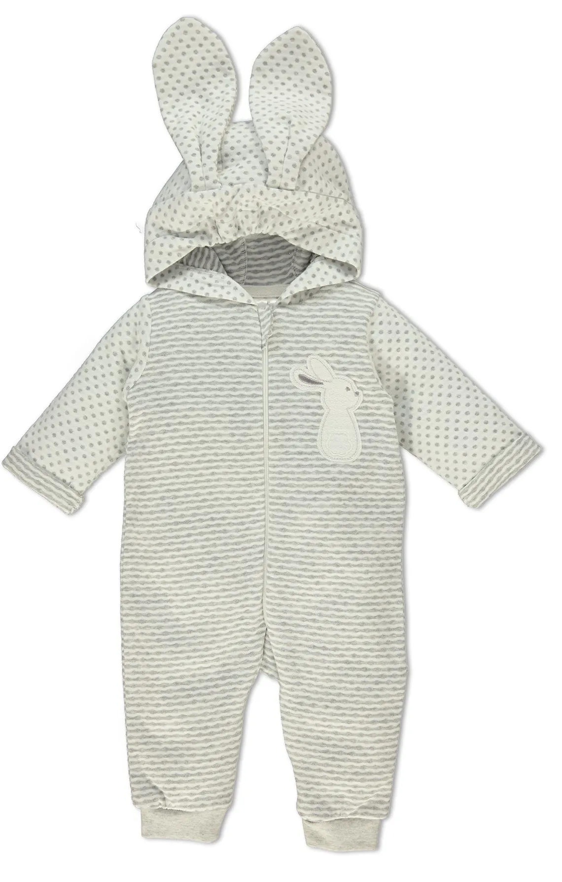 Bebetto Grey Bunny Pramsuit (6-18mths)