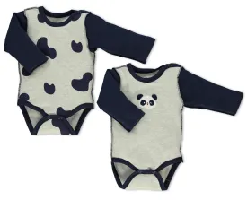 Bebetto Long Sleeve Bodysuits Little Panda 2-Pack (0-12mths)