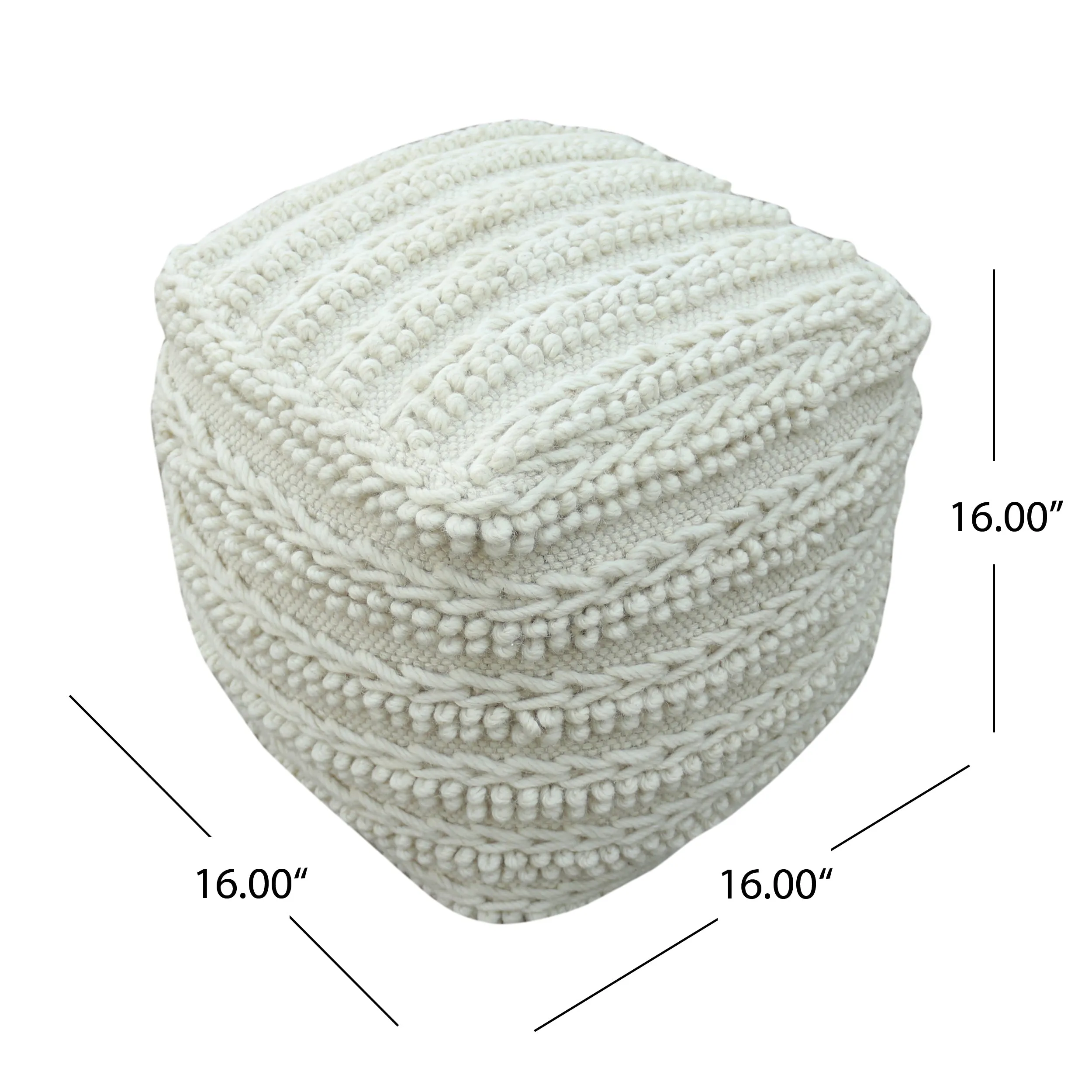 Ben Boho Wool Pouf