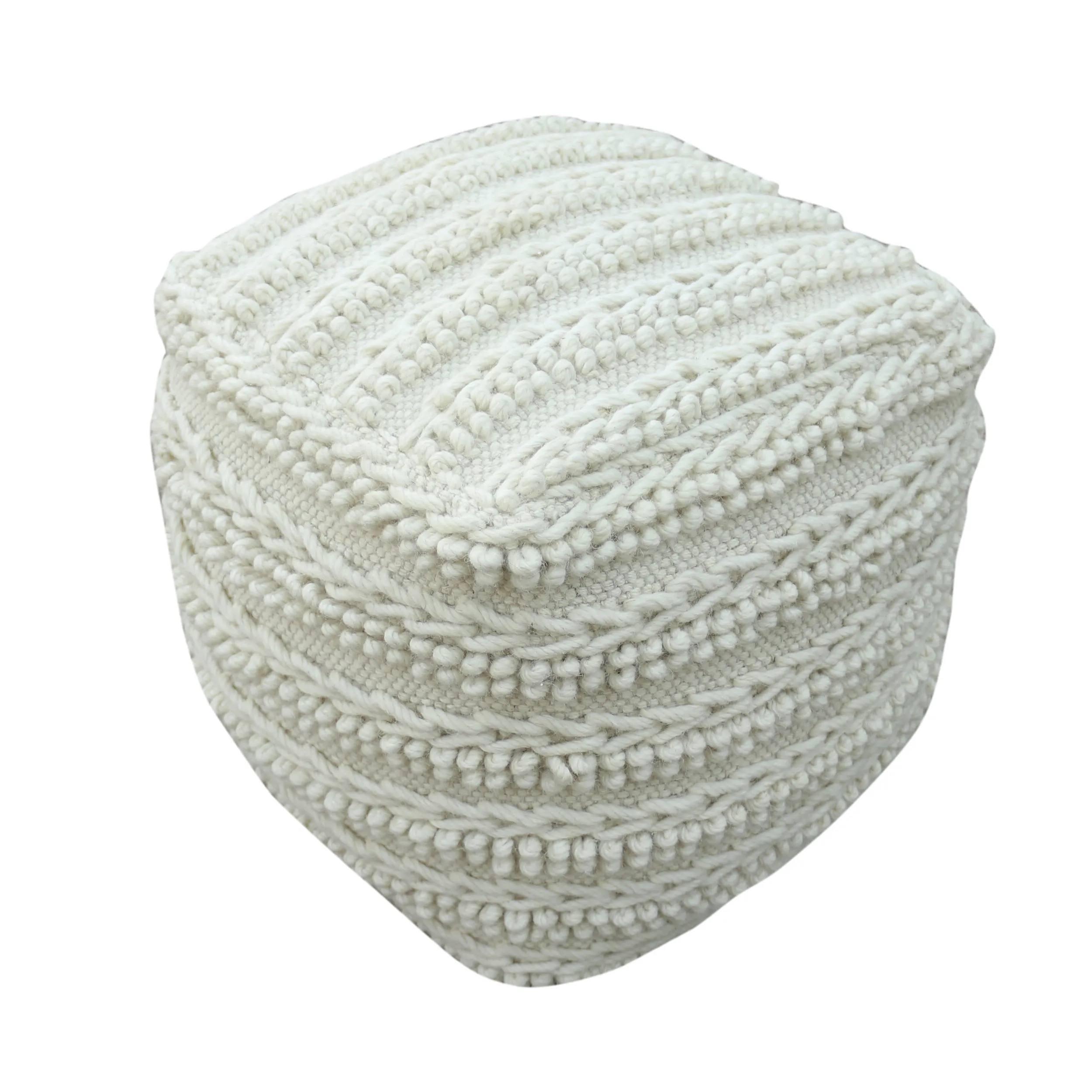 Ben Boho Wool Pouf