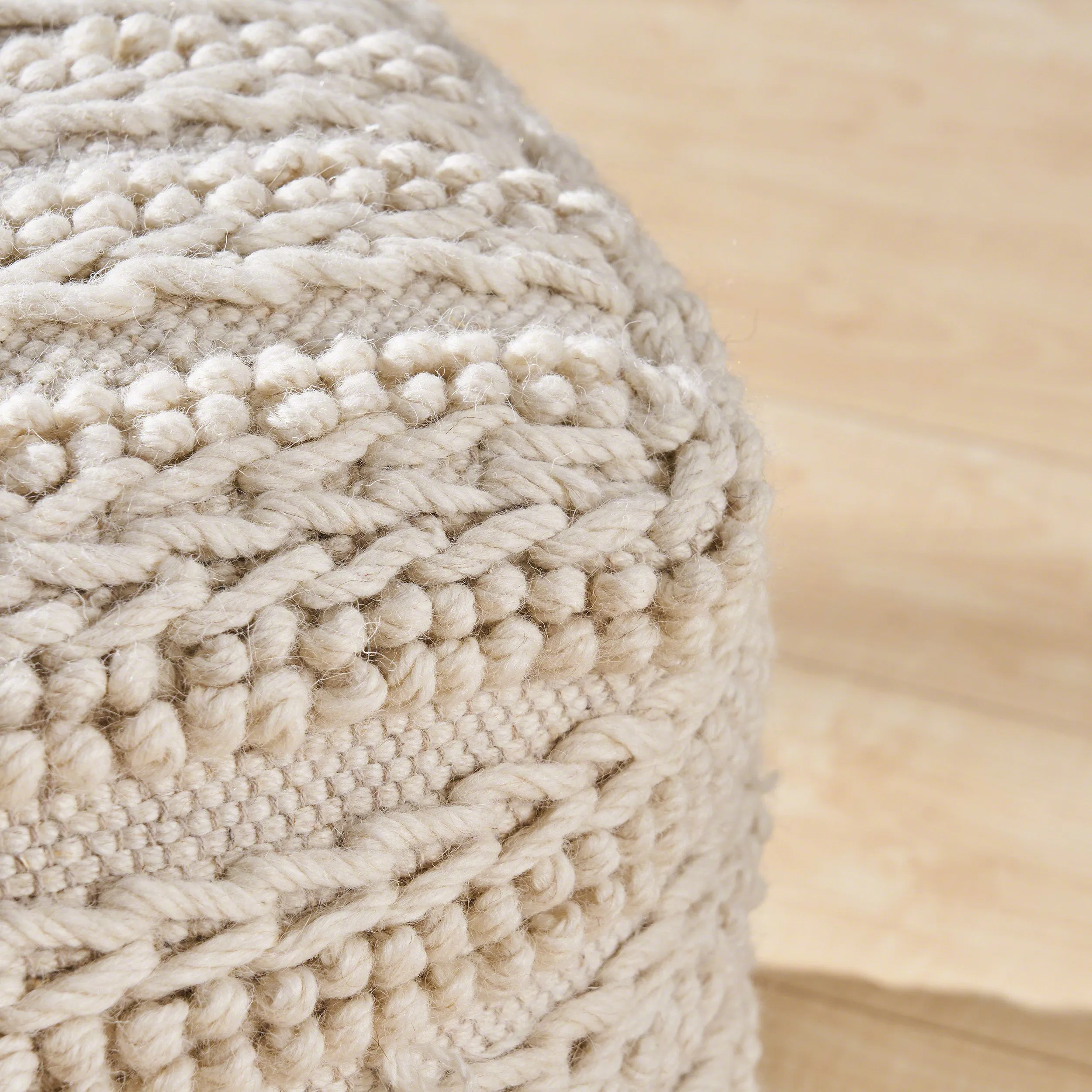 Ben Boho Wool Pouf