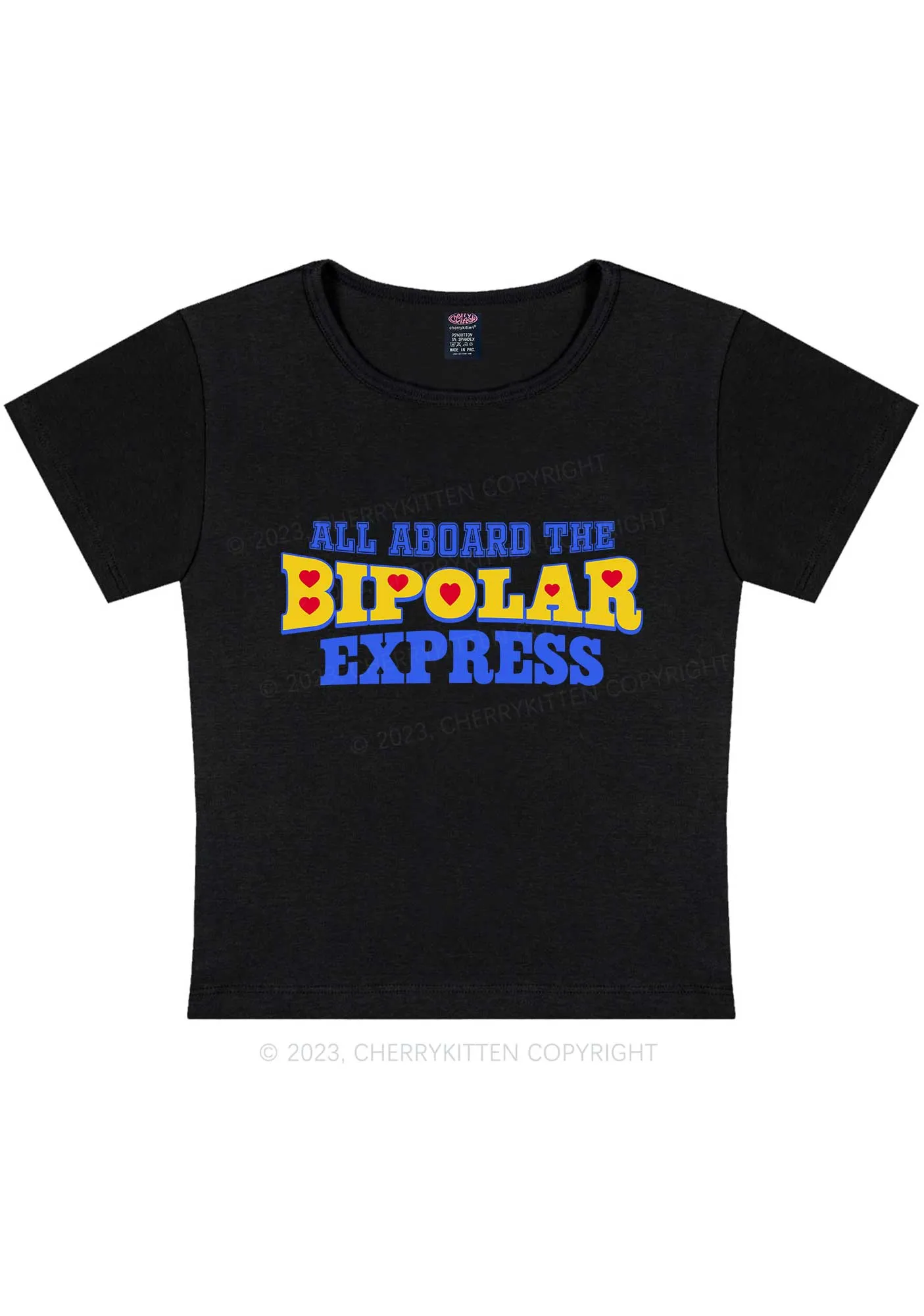 Bipolar Express Y2K Baby Tee Cherrykitten