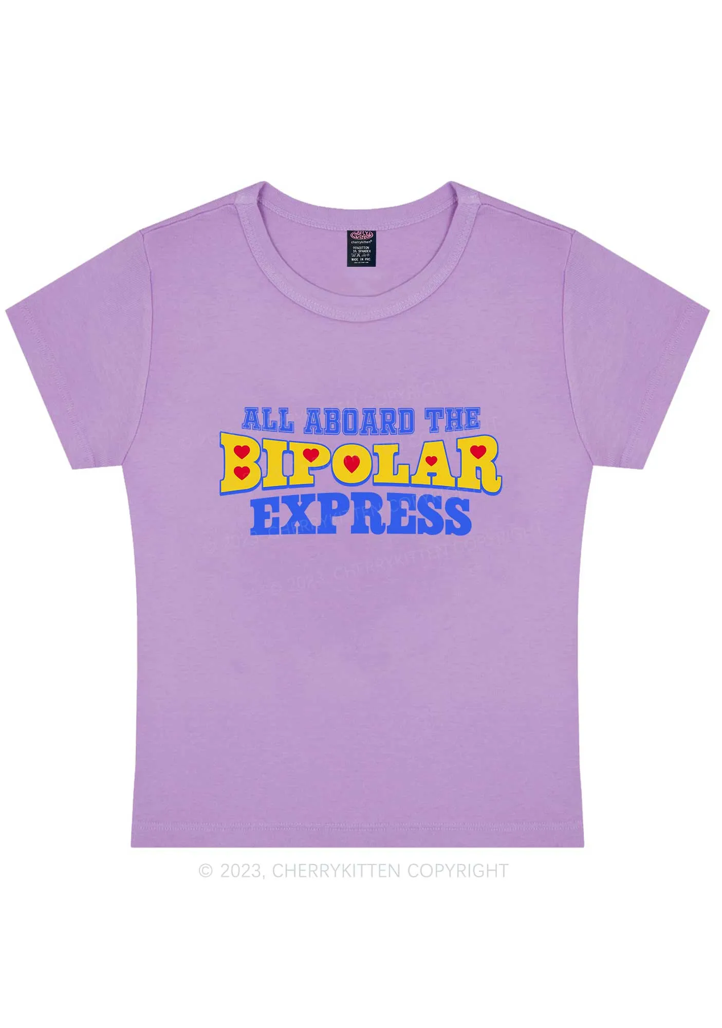 Bipolar Express Y2K Baby Tee Cherrykitten