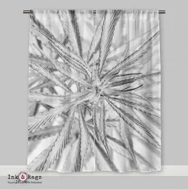 Black and White Cannabis Marijuana Curtains