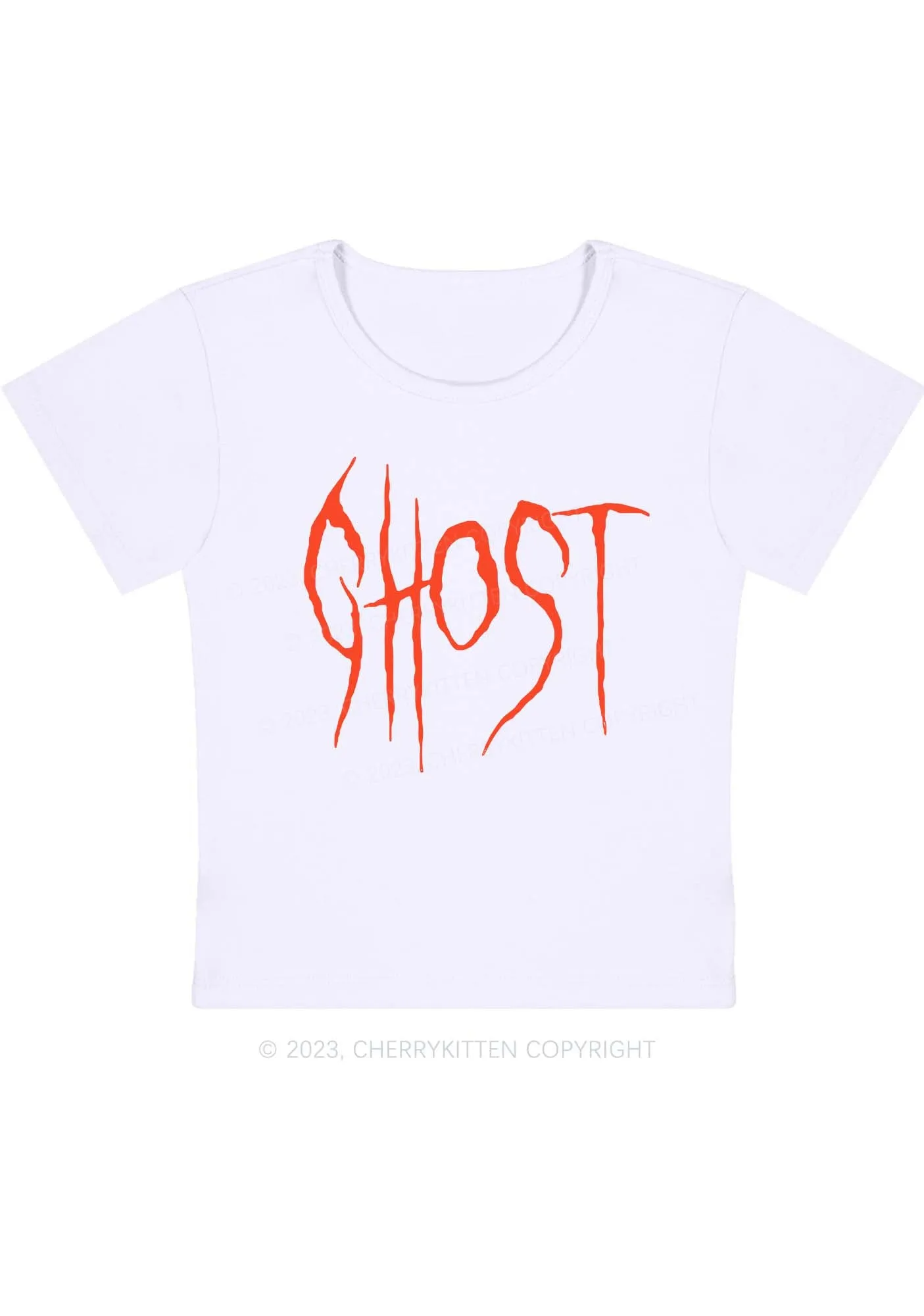 Bloodstain Ghost Halloween Y2K Baby Tee Cherrykitten