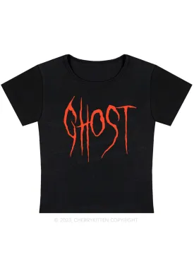 Bloodstain Ghost Halloween Y2K Baby Tee Cherrykitten