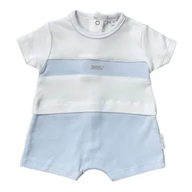 blues baby - white and pale blue all in one, mock top and shorts