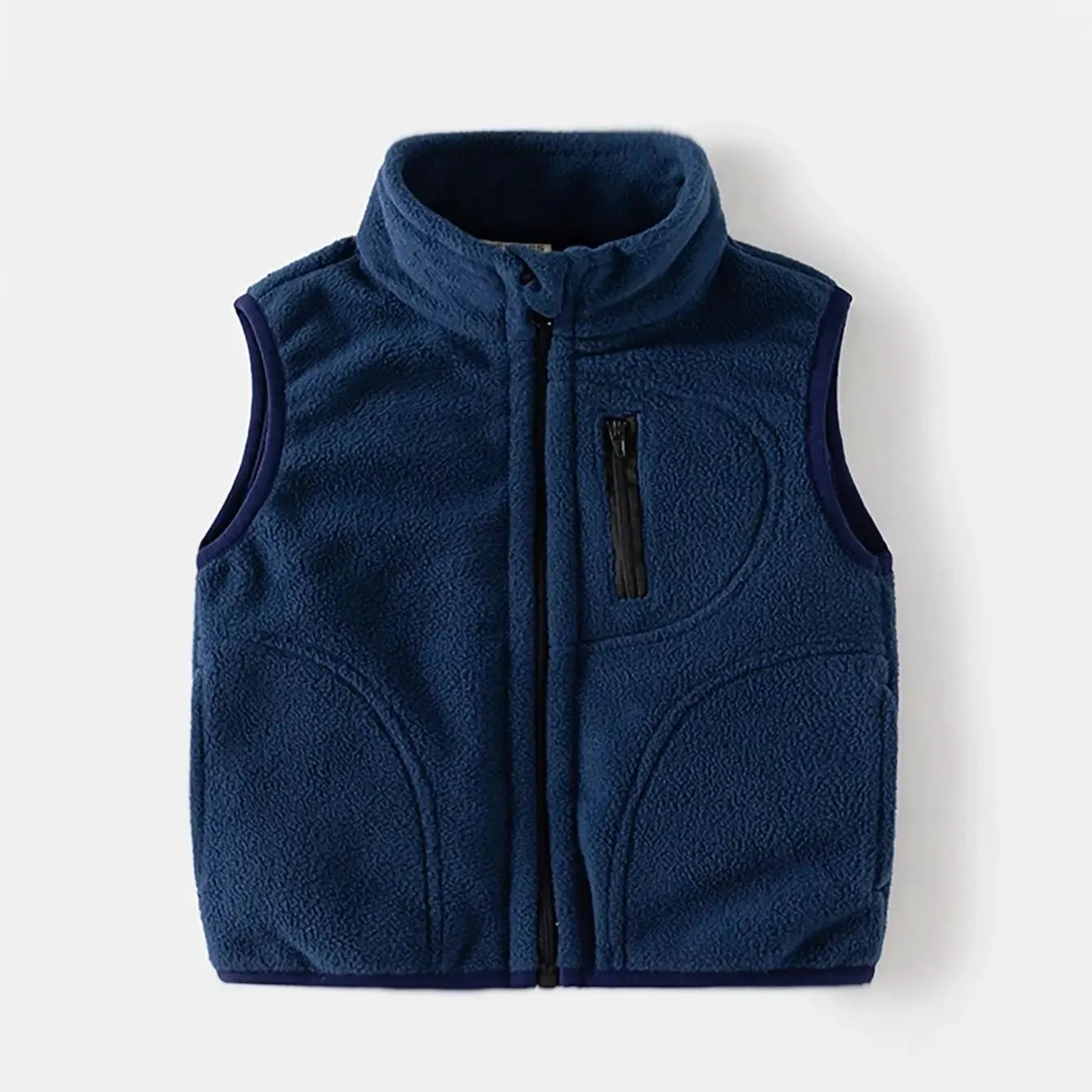 Boys' Stand-up Collar Rocker Fleece Vest Children's Toddler Jacket Warm Undershirt Shoulders