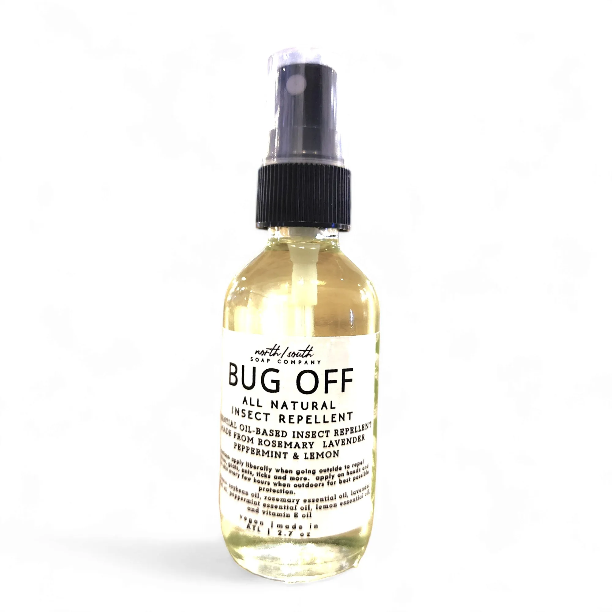 Bug Off All Natural Insect Repellent - Lemon Eucalyptus Palmarosa and Spearmint 2oz