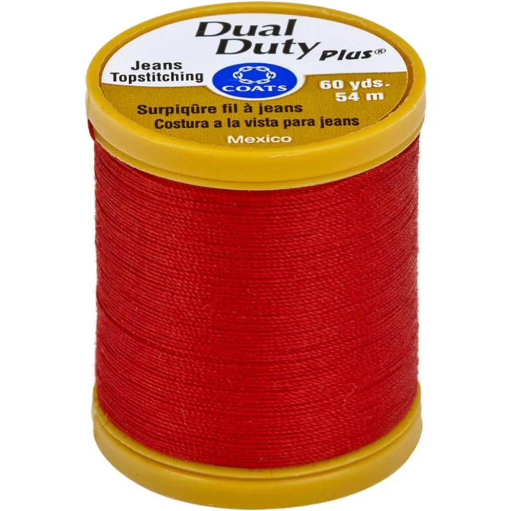 Coats Dual Duty Plus Jean & Topstitching Thread 60yd Red