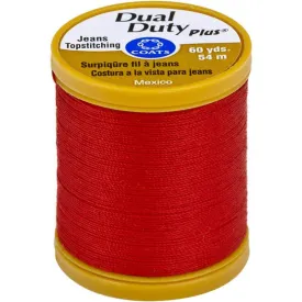 Coats Dual Duty Plus Jean & Topstitching Thread 60yd Red