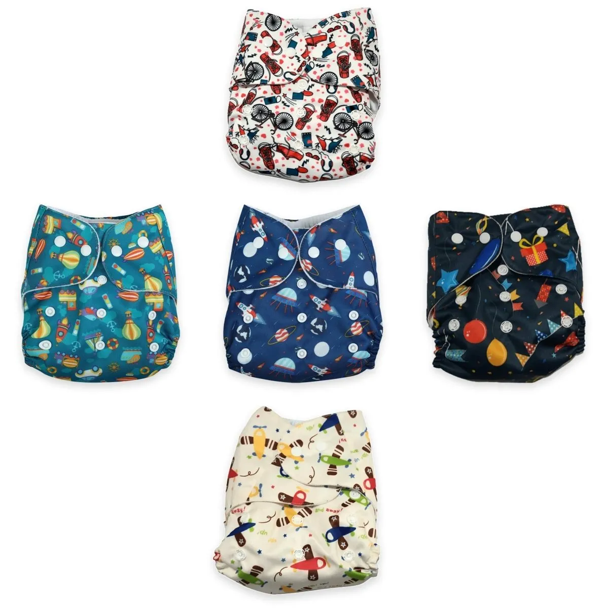 Combo of 5 Reusable Diapers- Option 14