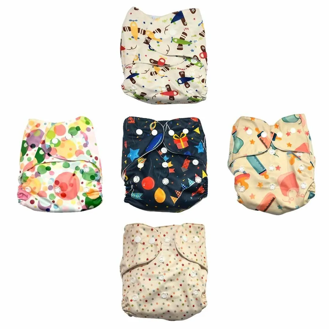 Combo of 5 Reusable Diapers - Option C