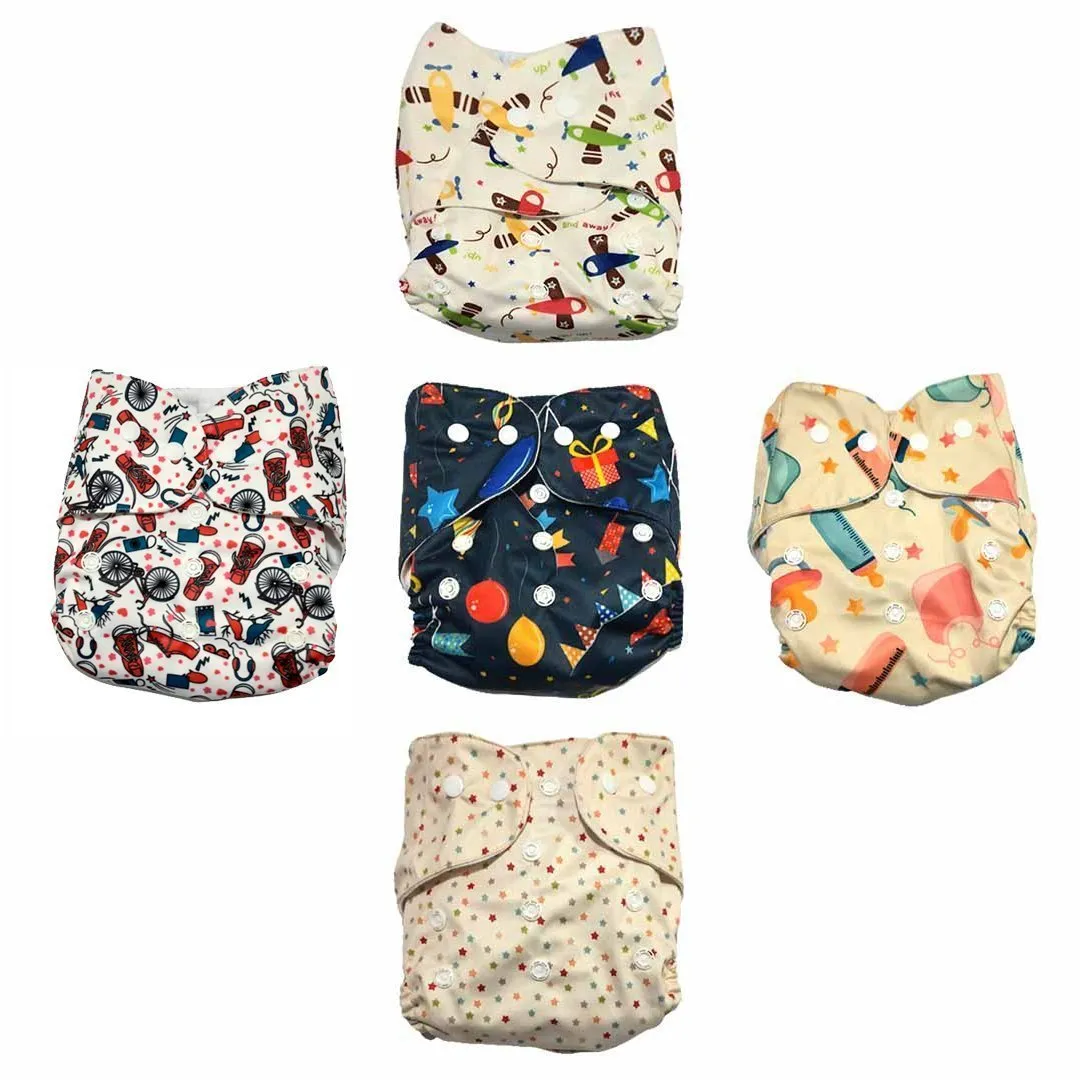 Combo of 5 Reusable Diapers - Option D