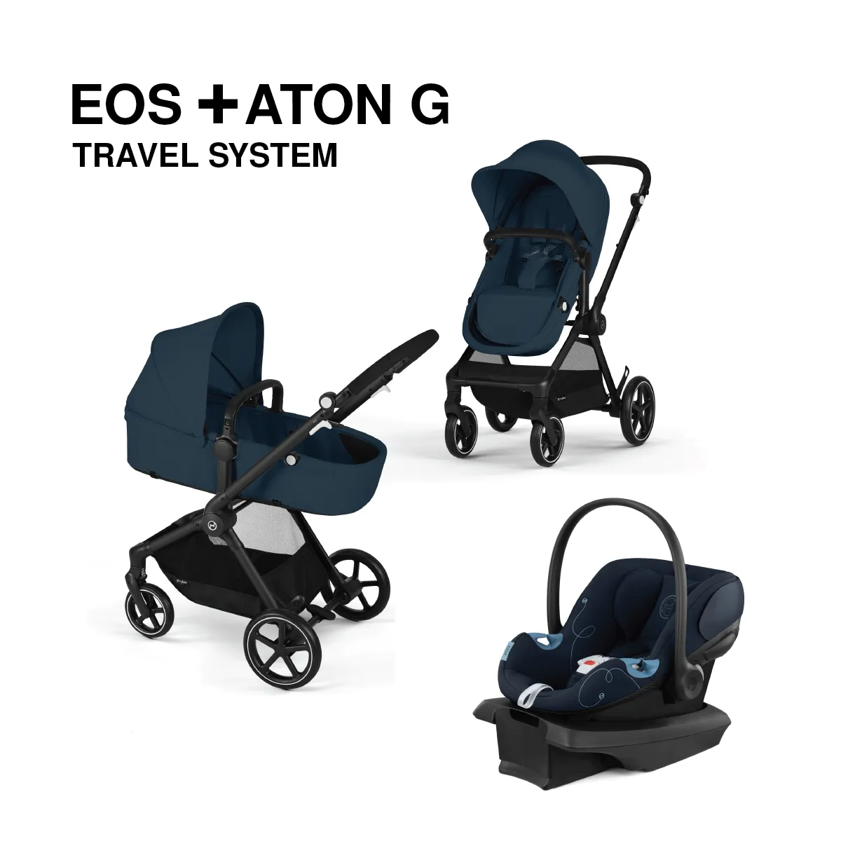 Cybex EOS 5-in-1 Travel System Stroller   Lightweight Aton G Infant Car Seat