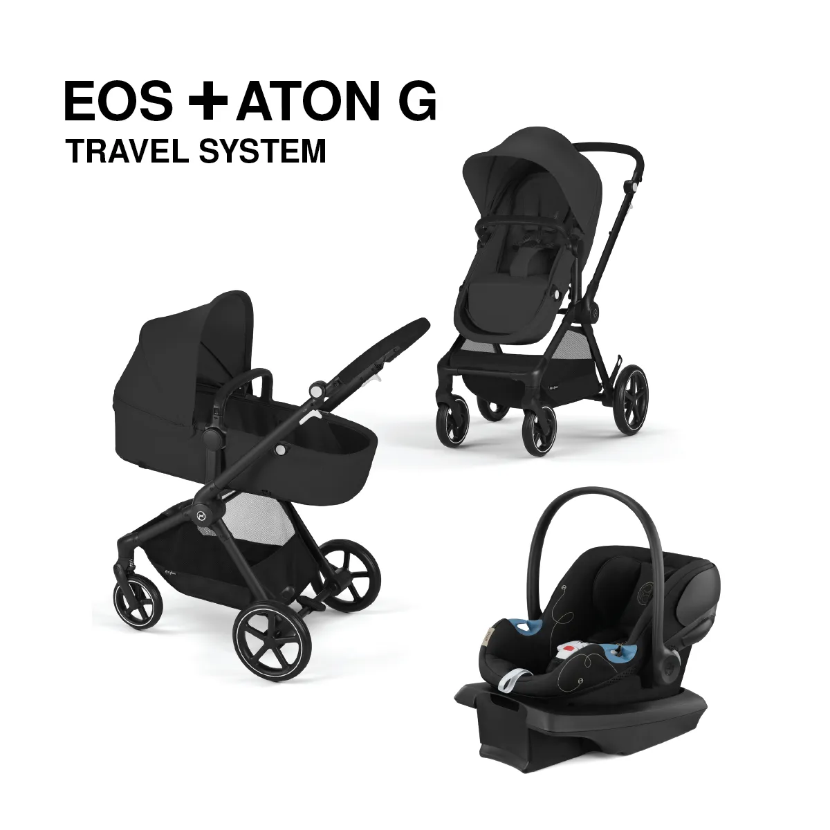 Cybex EOS 5-in-1 Travel System Stroller   Lightweight Aton G Infant Car Seat