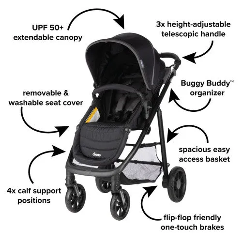 Diono Quantum 4 3-in-1 Travel System with LiteClik 30 R SafePlus Infant Car Seat & Base