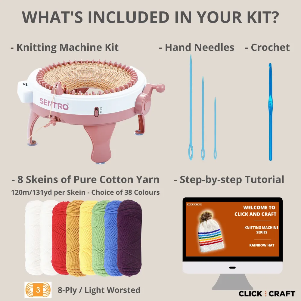 DIY Knitting Machine Kit - Rainbow Hat