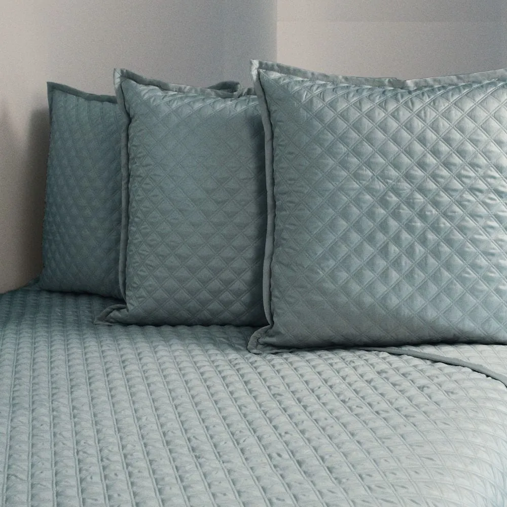 Double Diamond Seablue Coverlet Set by Ann Gish