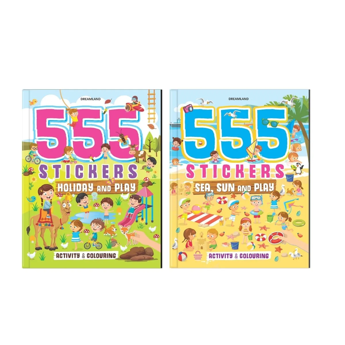 Dreamland Publications 555 Stickers And Activity Books Pack (Pack of 2 Books)