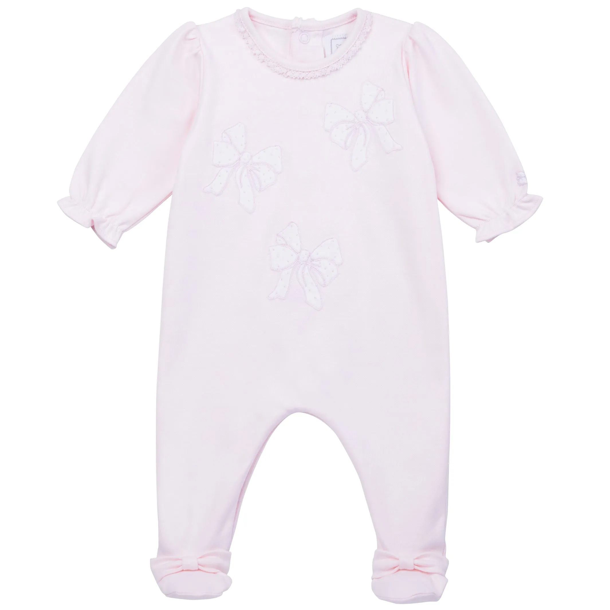 Emile et Rose 2595 Hope - Pink Appliqué Bow Babygrow