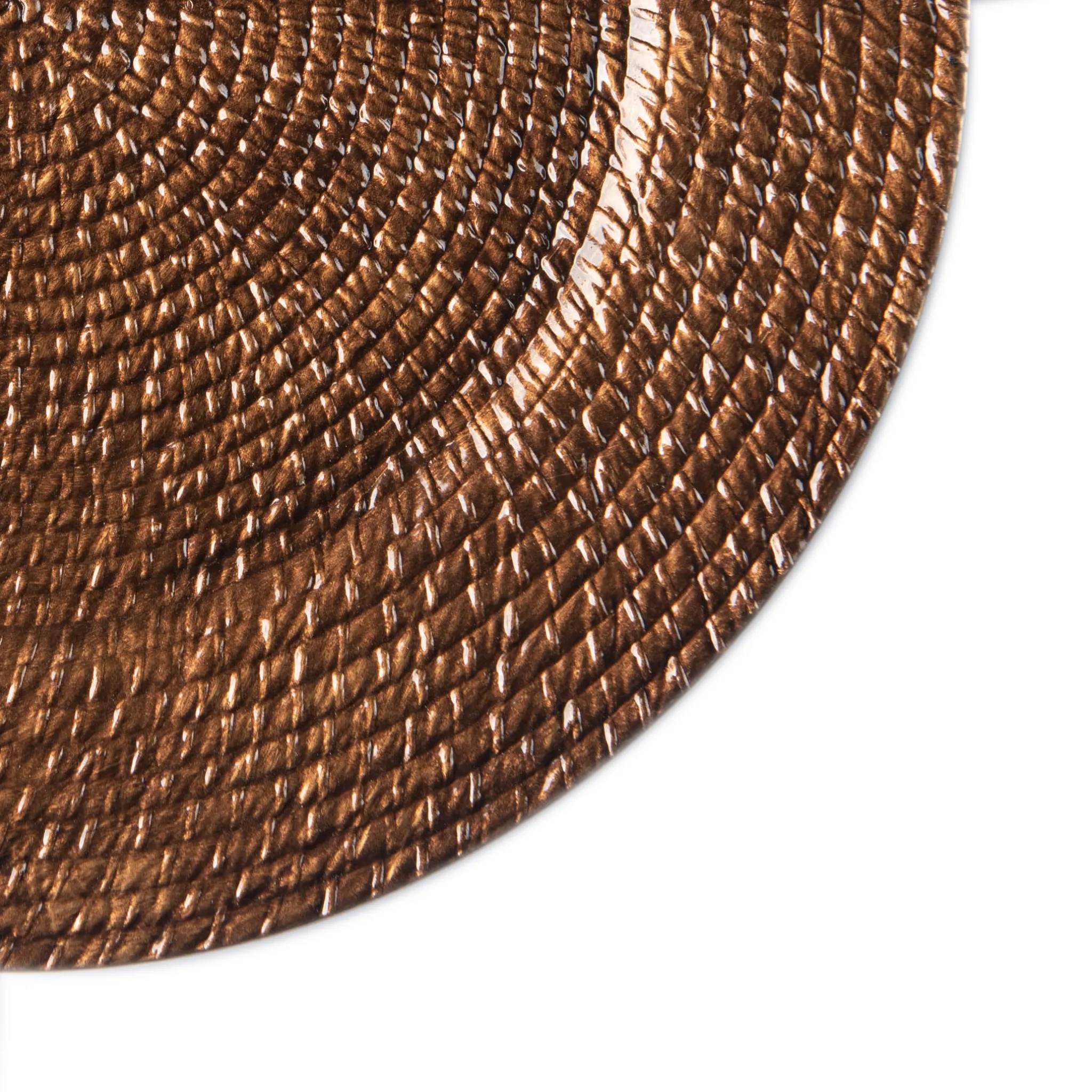 Faux Rattan Braided Acrylic Charger Plate - Brown